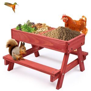 Chicken Picnic Table Red